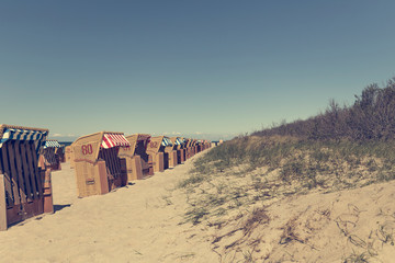 beach baskets on the beach of baltic sea