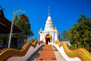 Naklejka premium A beautiful view of buddhist temple at Chiang Mai, Thailand.