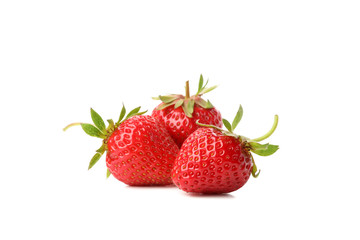 Tasty red strawberry isolated on white background. Summer berry