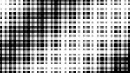 Halftone vector background. Gradient vintage dots background. Abstract texture with black particles.