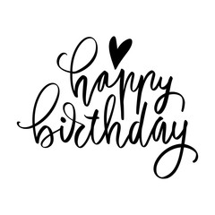 Happy Birthday - Vector hand drawn lettering phrase. Modern brush calligraphy for blogs and social media.