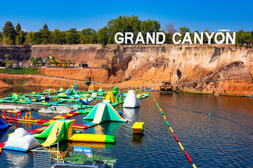 Fototapeta na wymiar A beautiful view of Grand Canyon Water Park at Chiang Mai, Thailand.