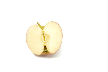 
half apple on a white background