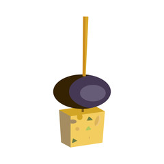Olive with cheese illustration. Product, snack, eating. Food concept. illustration can be used for topics like snacks, natural food, eco production