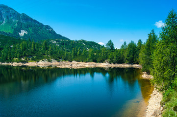 lake and mountains
