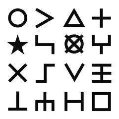 Fototapeta premium Set of black signs and symbols isolated on white background. Vector collection for your design.