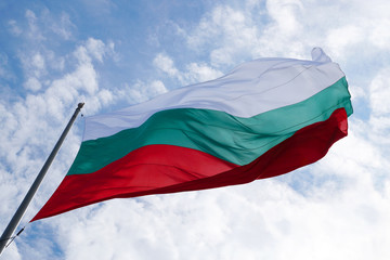 Bulgaria flag waving in the wind against sky