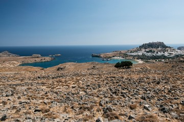 Acropolis of Lindos in Rhodes Greece