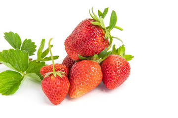  Fresh red strawberries. Strawberry isolated on a white background.