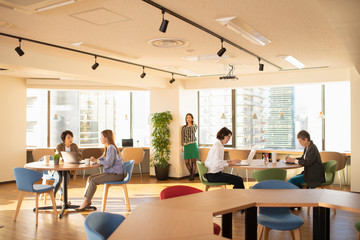 Concept of coworking office space