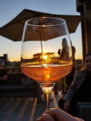 Glass of wine in the sun.