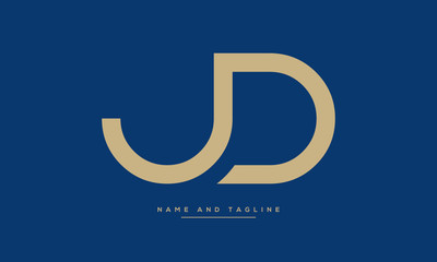 Fototapeta na wymiar Alphabet letters monogram icon logo JD or DJ