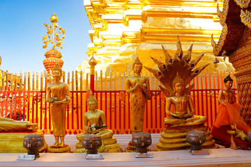 A beautiful view of Wat Doi Suthep buddhist temple at Chiang Mai, Thailand.