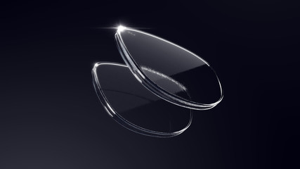 Glasses Lenses Contact Lenses 3D Illustration 