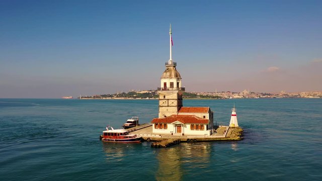 Maiden's Tower also known as Leander's Tower Aerial view From Istanbul.