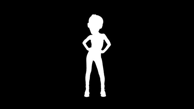 Stop motion animation funny puppet character girl with isolated mask. Marine sea Style. Ideal for gif design 