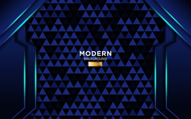 modern blue shape future vector background banner with blue light lines in triangle texture.
