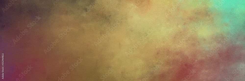 Poster beautiful abstract painting background graphic with pastel brown and dark sea green colors and space