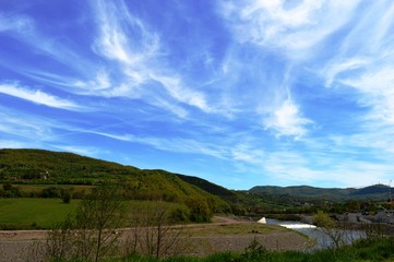 Fototapeta premium reconstructed river for hydroelectric plant