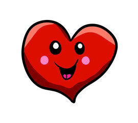 Cartoon Stylized Happy Heart