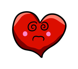 Cartoon Stylized Confused Heart