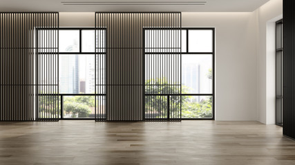 Interior of empty modern living room 3D rendering