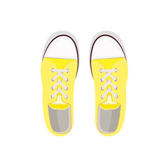 Yellow sport shoes illustration. Sportswear, running, fitness. Shoes concept. illustration can be used for topics like sport, fashion, healthy lifestyle