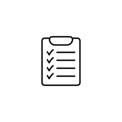 Clipboard with checklist icon, symbol for web site and app design. Vector illstration.