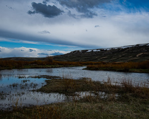 A spring day on a western trout stream during spring.