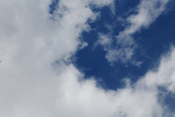 Light gray clouds against a piercing blue sky