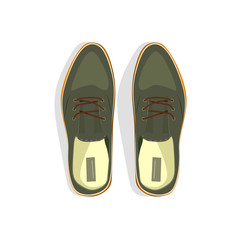 Gray male shoes illustration. Style, male fashion, formalwear. Shoes concept. illustration can be used for topics like clothing, lifestyle, male fashion