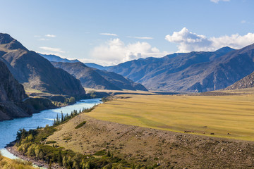 Altai, Altay Mountains, are a mountain range in Central and East Asia, where Russia, China, Mongolia, and Kazakhstan come together, and where the rivers Ob and Irtysh have their headwaters.