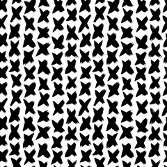 Black paint crosses vector seamless pattern. Decorative hand drawn letters X freehand illustration.