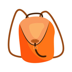 Orange backpack illustration. Bag, active lifestyle. Fashion concept. illustration can be used for topics like shopping, accessory, travelling