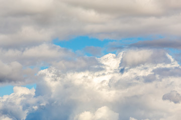 Thunderclouds on a gray sky. Beautiful background