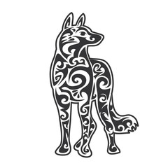 Vector pet Dog  stylized vector illustration for logo  and print  isolated on white