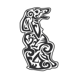 Vector pet Dog  stylized vector illustration for logo  and print  isolated on white