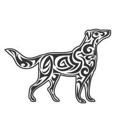 Vector pet Dog  stylized vector illustration for logo  and print  isolated on white