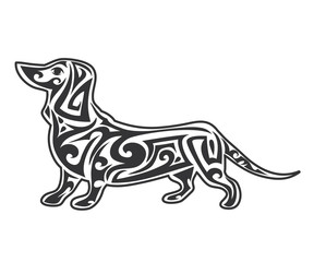 Vector pet Dog  stylized vector illustration for logo  and print  isolated on white