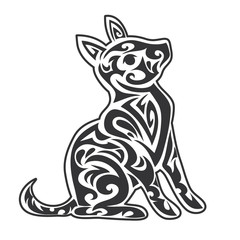 Vector pet Dog  stylized vector illustration for logo  and print  isolated on white