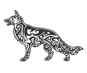 Vector pet Dog  stylized vector illustration for logo  and print  isolated on white