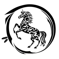 Horse, hand drawn vector stylized illustration