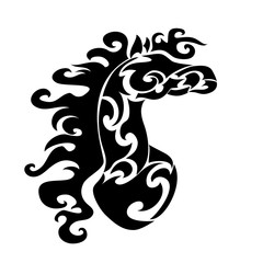 Vector silhouette of horse head tribal vector illustration