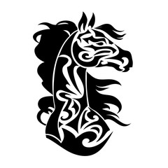 Obraz premium Vector silhouette of horse.