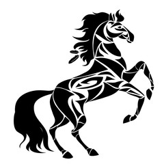 Ethnic tribal Horse. Abstract totem animal symbol. For t-shirt, bag, postcard,and logo. Tattoo design