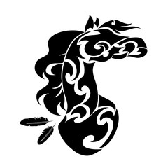 Ethnic tribal Horse. Abstract totem animal symbol. For t-shirt, bag, postcard,and logo. Tattoo design