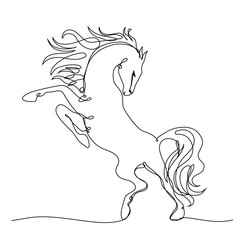 One line drawing horse vector illustration