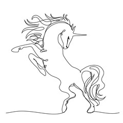One line drawing unicorn vector illustration © SveslaTasla