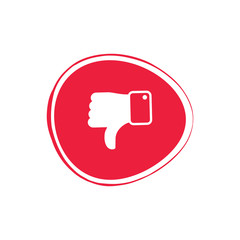 Fototapeta premium Dislike flat Icons. Design Elements for smm, ad, marketing, ui, ux, app and more. Thumbs up and thumbs down circle emblems.