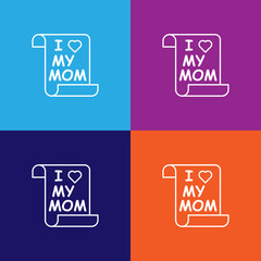 celebration, mothers day, greeting, heart line icon. Signs and symbols can be used for web, logo, mobile app, UI, UX